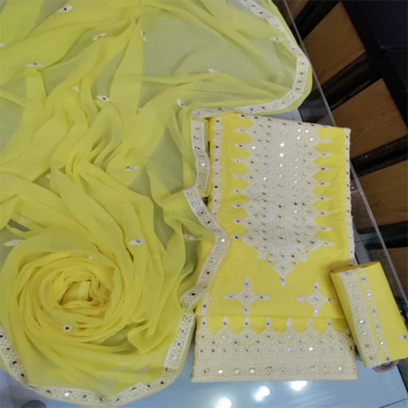 Cotton with shaffon duppata