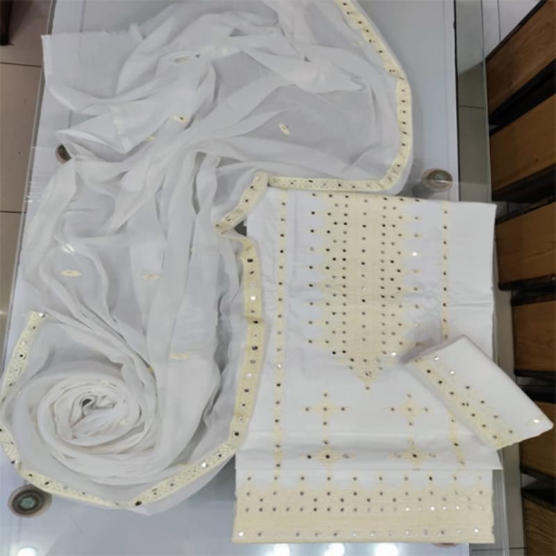 Cotton with shaffon duppata